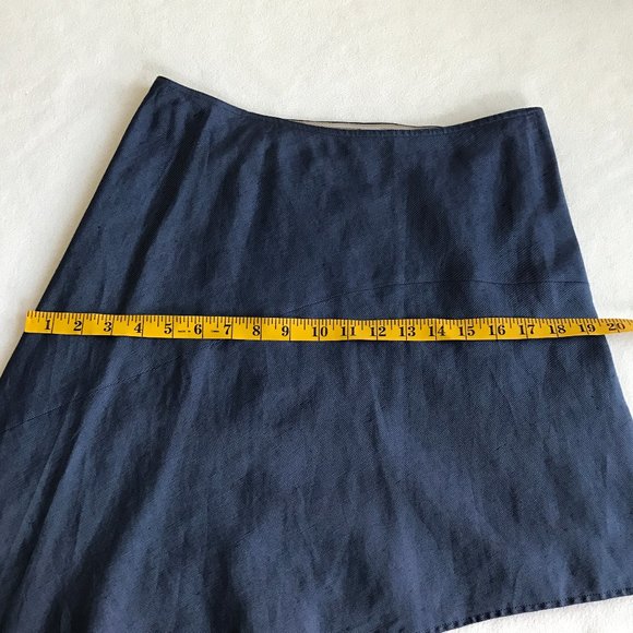 Emporio Armani Asymmetrical Mini Skirt Linen Blue - Picture 12 of 15